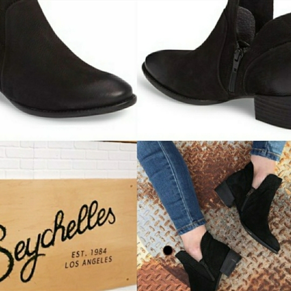 Seychelles “Score" Cut-out Booties Black Sz 7.5 - Picture 2 of 3